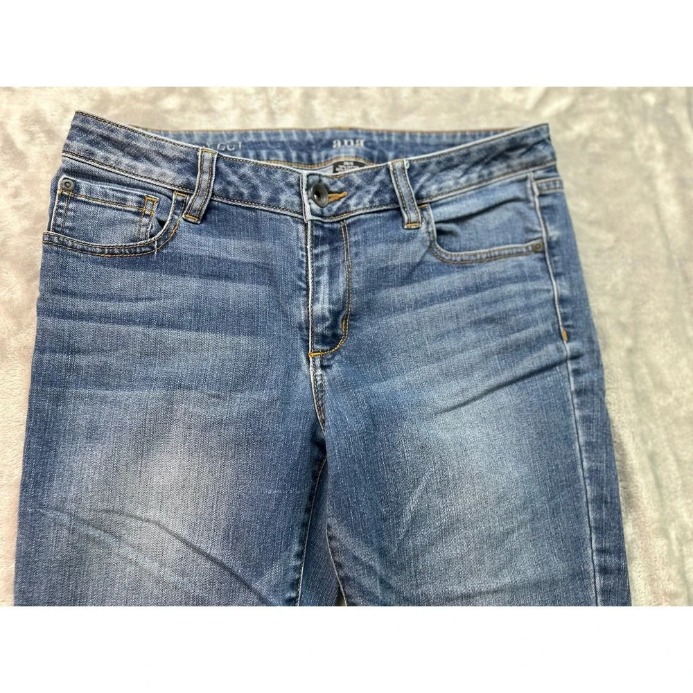 A.n.a. Jeans Bootcut Stretch Mid Rise Women Sz 28/6 Blue Whiskered Faded Western